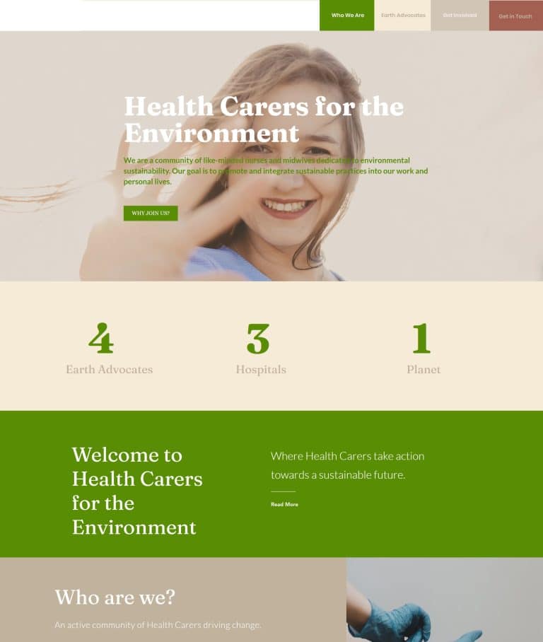 Nurses for the Environment Website Build